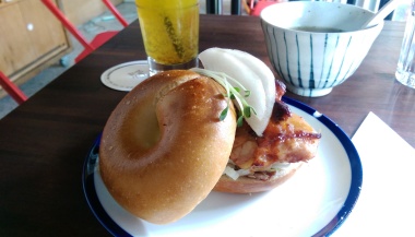 Good Cho's miso chicken bagel. Not one to be missed!