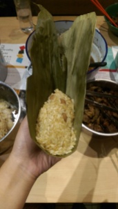 Making my own zongzi during for the Dragon Boat Festival